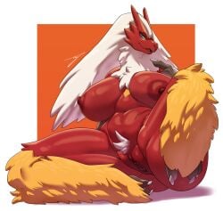 blaziken female generation_3_pokemon hb-viper huge_breasts plump pokemon pokemon_(species) tagme thick_thighs