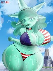 american_flag_bikini big_breasts female female_only giygal lady_liberty public_domain statue_of_liberty tagme