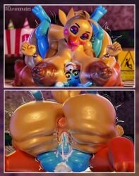 3d big_ass big_breasts breasts breasts_bigger_than_head bubble_butt duranomates five_nights_at_freddy's five_nights_at_freddy's_2 fnaf gigantic_ass gigantic_breasts head_between_breasts huge_ass larger_female small_penis smaller_male tagme tongue_out toy_bonnie_(fnaf) toy_chica_(fnaf) vaginal_penetration