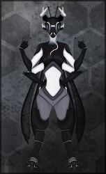 aethelwulf animal_humanoid antennae_(anatomy) anthro arthropod arthropod_abdomen arthropod_humanoid bald-faced_hornet breasts carapace female genitals gesture hands_behind_back hi_res hornet hornet_humanoid humanoid hymenopteran hymenopteran_humanoid insect_humanoid insect_wings insects kiri middle_finger nude pussy scar solo thorax_(body_part) tongue tongue_out vespid wasp wasp_humanoid wings yellowjacket_(wasp)