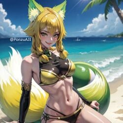 ai_generated female fox_girl hu-li_the_jewel_mikanko ponzuaji yu-gi-oh!