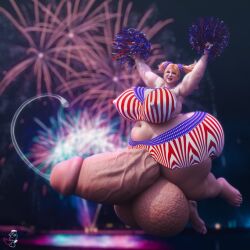 3d 4th_of_july american_flag big_balls big_feet big_nipples big_penis cheerleader chubby_futanari fireworks futa_only futanari huge_breasts hyper hyper_ass hyper_penis juliet_starling jumping lollipop_chainsaw overweight precum renrenrew short_penis thick_penis