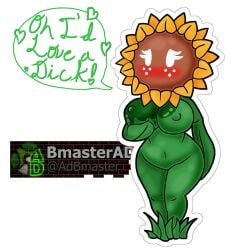 1girls anthro big_breasts big_thighs blush bmasterad breasts busty completely_nude completely_nude_female curvy english_text female female_only flower flower_girl freckles full_body great_sunflower green_body horny horny_female huge_breasts huge_thighs large_breasts large_thighs looking_at_viewer mario_(series) naked naked_female nintendo nipples nude nude_female plant_girl plant_humanoid solo solo_female super_mario_sunshine tagme text thick thick_hips thick_thighs thighs wide_hips