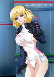 blonde_hair blue_eyes breasts egghead female female_only highres large_breasts looking_at_viewer one_piece pink_lips raida_(j5einmnjp3r49k6) short_hair solo spoilers stussy_(one_piece) white_dress