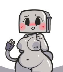 2d animate_inanimate anthro blush breasts cute female humanoid melina_(treshbaggy) navel nipples plug pussy sleepysous slightly_chubby tagme toaster vagina