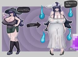 alternate_breast_size big_breasts breasts_bigger_than_head english_text game_freak ghost ghost_girl goth_girl grimace_shake hasshaku-sama hex_maniac high_heels huge_breasts mcdonald's meme nintendo nipple_bulge pokemon pokemon_oras pokemon_xy swirly_eyes text thick_thighs transformation yokai zerotaichi