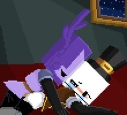 anal anal_penetration animated battleblock_theater blacksmith_(castle_crashers) castle_crashers gay gif hatty_hattington loop male/male male_only newgrounds pixel_art toony