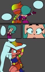 2d 2d_animation amber_(brawl_stars) animated anon blowjob brawl_stars clothed clothed_sex comic face_fucking fellatio fellatio_gesture forced forced_oral green_hair holidays lola_(brawl_stars) papersketch patreon patreon_reward questionable_consent rape rape_face red_hair skirt