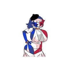 big_breasts countryhumans countryhumans_girl crudedraws edit france_(countryhumans) hands_on_hips jewelry smile