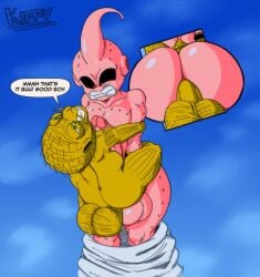 ass babidi big_ass big_butt color_edit dragon_ball femboy gay kid_buu kiffy_(artist) male_only sex tagme yaoi