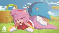 amy_rose animated ass_grab barefoot big_breasts bottomless breasts green_eyes headband pink_hair rimming scrabble007 sonic_(series) sonic_the_hedgehog thick_thighs wide_hips