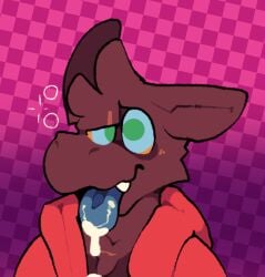 animated anthro bodily_fluids brown_body brown_fur crocodilian drooling fluffybunz fluffybunz's_fursona fur hybrid hypnosis hypnotic_eyes male male_focus male_only mind_control reptile saliva scalie solo solo_male tongue tongue_out