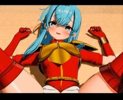 1girls 3d animated bare_thighs blue_eyes blue_hair boots breasts eirika_(fire_emblem) elbow_gloves female female_only fingerless_gloves fire_emblem fire_emblem:_the_sacred_stones gloves heart-shaped_pupils implied_sex kool5mg light_blue_eyes light_blue_hair long_hair looking_at_viewer male_pov medium_breasts nintendo on_back panties pov short_sleeves smile solo spread_legs thigh_boots thighs underwear white_panties