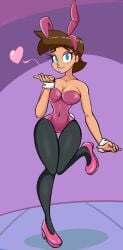 bunnysuit covered_navel female genderswap_(mtf) high_heels large_ass large_breasts leotard rule_63 rule_63 slemka the_fairly_oddparents thick_lips thick_thighs timantha timmy_turner wide_hips