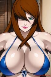 1girls ai_generated bare_chest bare_shoulders big_breasts bikini bikini_top breast_focus breasts breasts_bigger_than_head brown_hair cjin clavicle cleavage collarbone female female_only front-tie_bikini green_eyes hair_over_one_eye highres huge_breasts large_breasts light-skinned_female light_skin lipstick long_hair makeup mei_terumi nai_diffusion naruto naruto_(series) naruto_shippuden oppai patreon_username pinup sagging_breasts shiny shiny_hair shiny_skin solo solo_focus stable_diffusion terumi_mei upper_body url very_long_hair voluptuous voluptuous_female watermark web_address