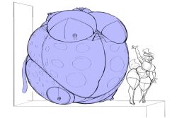 big_breasts blueberry_inflation breasts female inflation returntosender spherical_inflation sunken_head sunken_limbs