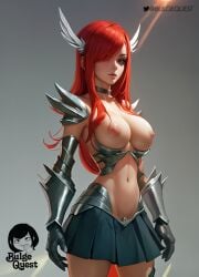 ai_generated armor breasts bulge_quest erza_scarlet fairy_tail nipples red_hair skirt stable_diffusion