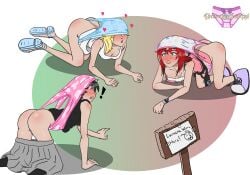 ass atomic_wedgie blue_panties girly humiliation kairi kingdom_hearts namine nobody_(kingdom_hearts) panties pink_panties roxas sora wedgie white_panties xion