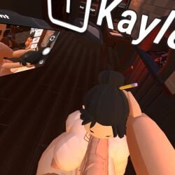 1boy 1girl animated big_breasts big_penis black_hair blowjob deepthroat fellatio female penis_grab pov rec_room recroom recroom-nsfw sucking tagme thick video vr