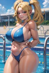 activision ai_generated bikini blonde_hair crash_(series) crash_(series) crash_team_racing_nitro-fueled huge_breasts humanized pasadena_o'possum smiling the_hotshot thick_thighs twintails wide_hips