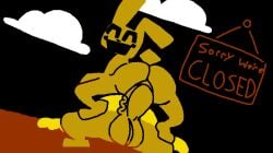 2boys anal anal_sex animated anthro depixelization duo femboy five_nights_at_freddy's fredbear_(fnaf) gay gay_sex gif jolly_fellow machine male male/male one_ear_up penetration power_bottom riding riding_penis robot scottgames simple_background spring_bonnie spring_bonnie_(fnaf) superiorfox thats_kinda_hot_ngl vein