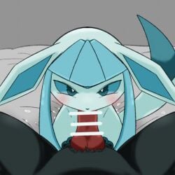 animated censored eeveelution fellatio feral generation_2_pokemon generation_4_pokemon glaceon low_res nintendo pokemon pokemon_(species) umbreon