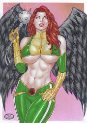 1girls 2023 curvy_female curvy_figure dc dc_comics ed_benes_studio female female_only hawkgirl hawkman_(series) hi_res huge_breasts long_hair looking_at_viewer rudimar_patrocinio seductive_look solo voluptuous voluptuous_female