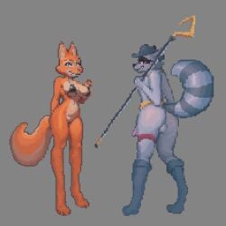 animated anthro canid canine diane_foxington digital_media_(artwork) dreamworks duo elseirius female fox male male/female mammal pixel_(artwork) pixel_animation procyonid raccoon sly_cooper sly_cooper_(series) sony_corporation sony_interactive_entertainment sucker_punch_productions the_bad_guys