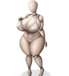 1girls big_ass big_breasts big_butt bra exposed_pussy huge_ass huge_breasts huge_butt ls mannequin no_face oc original_character simple_background solo_female tagme thick_thighs thighs white_background