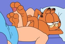 animated bored_sex feral foot_fetish foot_play footjob furry garfield_(series) garfield_the_cat human jon_arbuckle male male/male male_feet mammal paramount_pictures paws,_inc. resi_virus sex zp92