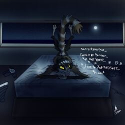 anthro anthrofied anthropomorph anthropomorph_(series) bed before_sex compsognathid compsognathus dinosaur dinosaur_girl dinosaur_humanoid female in_bed jurassrex maid oc original_character sinosauropteryx small_body zyzaya_(anthropomorph)