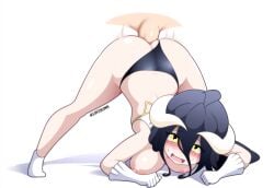 absurd_res absurdres albedo_(overlord) breasts breasts_out female high_resolution highres jack-o_pose oppai penetration slipperygummy