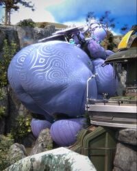 big_ass big_breasts breasts bubble_butt female huge_ass huge_breasts macro nova_(warframe) qzk_forte thick_thighs warframe wide_hips