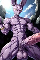 ai_generated balls beerus big_balls big_penis cock cocky69 dragon_ball_super muscles muscular veins veiny_balls veiny_penis