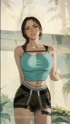 2dpocketgirls ai_generated animated busty dancing female female_focus female_only hourglass_figure jiggle lara_croft tagme tomb_raider video wide_hips