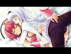 clothed_sex clothing cum femboy male nurse oneechan_no_shuuchuu_chiryou! panties pantyhose tail_skid underwear