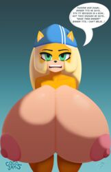 7-light-of-shadows-7 7los7 activision anthro areola bandicoot big_breasts blonde_hair breast_expansion breasts breasts_bigger_than_body breasts_bigger_than_head cleavage clothed clothing coco_bandicoot crash_(series) dialogue expansion eyeshadow female furry green_eyes hair hi_res huge_breasts hyper_breasts looking_at_viewer makeup mammal marsupial massive_breasts nipples ponytail puffy_areola puffy_nipples solo thick_thighs video_games wide_hips