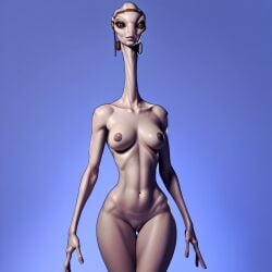 ai_generated alien_girl bald breasts dripping extraterrestrial female genitals gray_body gray_eyes grey_skin humanoid humanoid_genitalia humanoid_pussy jeweler's kaminoan long_neck naked naked_female naked_woman natural_breasts navel nipples non_mammalian_breasts non_mammalian_nipples pale_skin pussy small_waist star_wars wide_hips woman_only wrapper