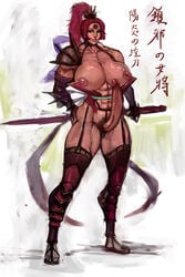 1futa armor futanari huge_cock intersex muscle muscular penis ponytail sainticon solo_futa tied_hair