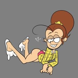 1girls big_ass brown_hair girl_only happy_female luan_loud simple_background sl0th the_loud_house