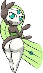 ass ass ass_crack ass_focus butt_crack butt_focus fat_ass forehead_jewel green_eyes green_hair jewel looking_at_viewer meloetta meloetta_(aria_form) musical_note thick_thighs thighs