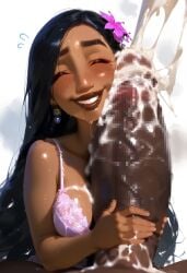 ai_generated brown_skin cum dark-skinned_female dark-skinned_male dark_skin disney encanto giant_penis isabela_madrigal large_ass latina penis smiling teenager