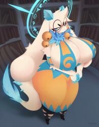 angela_flux_(kiseff) atlyss big_breasts breasts cleavage female foxanderart furry huge_breasts tagme thick_thighs wide_hips