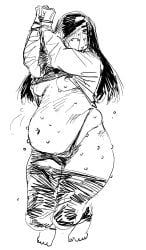 1girls bawlboxer bondage bowlb bowlboxer breasts chubby chubby_female female khentaiu nude panties sketch sweat tagme