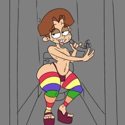 1boy big_ass brown_hair femboy glory_hole lane_loud luan_loud rule_63 sl0th the_loud_house