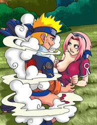 1boy 1girls black_hole_sun blonde_hair blue_eyes censored convenient_censoring cropped female green_eyes human long_hair male naruto naruto_(classic) pink_hair sakura_haruno sakura_haruno(genin) sex straight uzumaki_naruto vaginal_penetration young