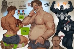 alex_(stardew_valley) crossover eddie_brock gay harvey_(stardew_valley) male male_only marvel marvel_comics sean_sketches seansketches stardew_valley thong underwear venom venom_(marvel)