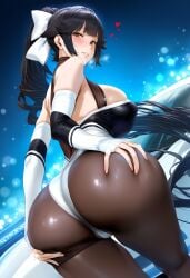 1girls ai_generated ass azur_lane big_breasts black_hair female female_focus female_only huge_ass huge_breasts large_breasts ponytail takao_(azur_lane) thick_thighs thighs yellow_eyes