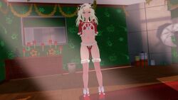 3d christmas christmas_outfit cum_on_shoes foot_fetish footjob karenina_(punishing:_gray_raven) punishing:_gray_raven shoejob shoes shoes_on tagme video