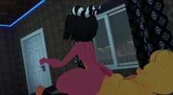 ass_focus chubby_male imp naked_female naked_male riding_penis scp-999 sex_on_bed thick_ass thick_thighs unfunnyuser1 vrchat